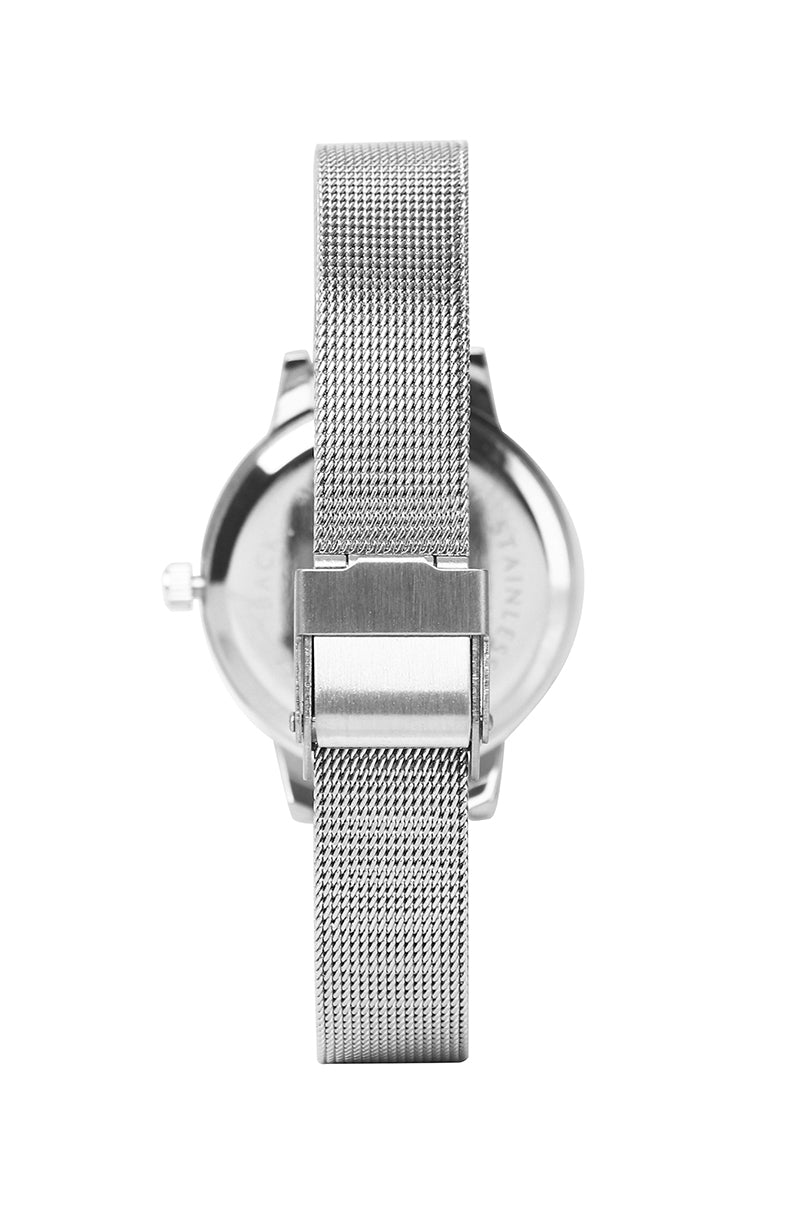 Eudora Silver Mesh Strap Watch (Silver)