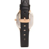 Ainsley Rose Gold Leather Strap Watch (Black)