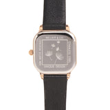 Ainsley Rose Gold Leather Strap Watch (Black)