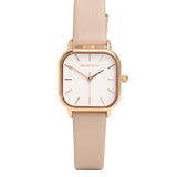 Ainsley Rose Gold Leather Strap Watch (Beige)