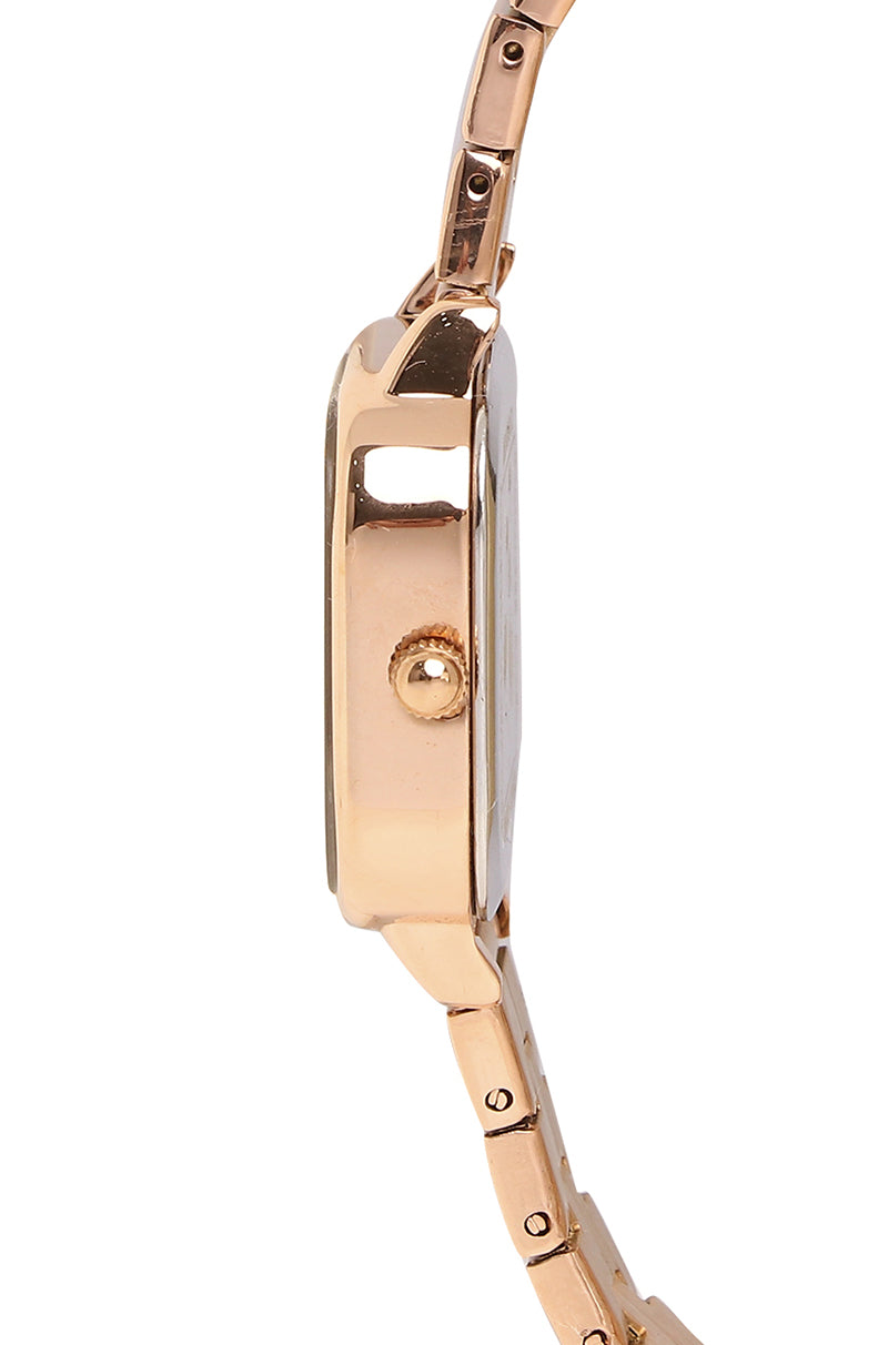 Ainsley Rose Gold Mesh Strap Watch (Salmon)