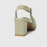24 Karat Square Toe Heels (Dark Sea Green)