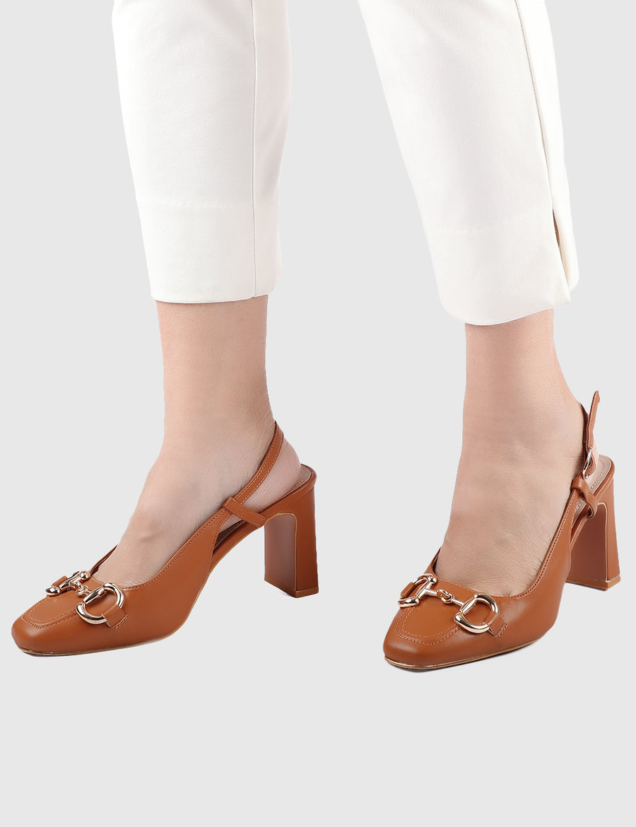 Burgundy Square Toe Heels (Brown)