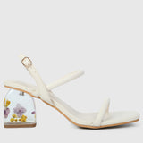 Skuyler Floral Heels (White)