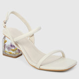 Skuyler Floral Heels (White)