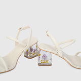 Skuyler Floral Heels (White)