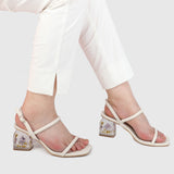 Skuyler Floral Heels (White)