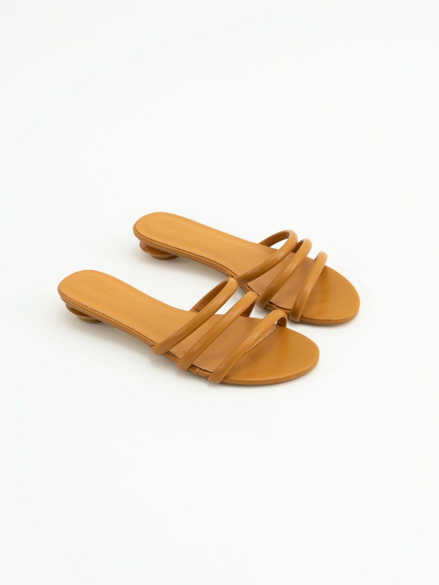 Beryl Open Toe Heels (Brown)