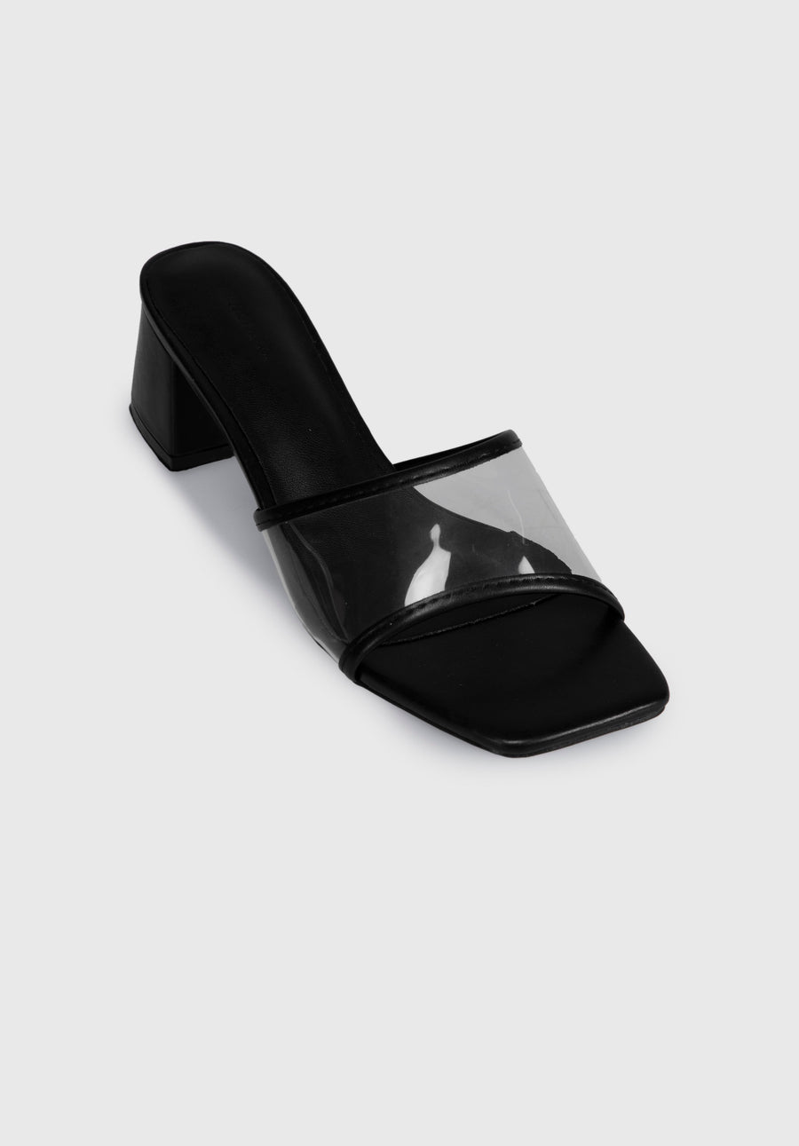 Earth Edit Hollie Open Toe Heels (Black)