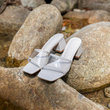 Earth Edit Hollie Open Toe Heels (White)