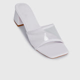 Earth Edit Hollie Open Toe Heels (White)