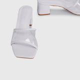 Earth Edit Hollie Open Toe Heels (White)