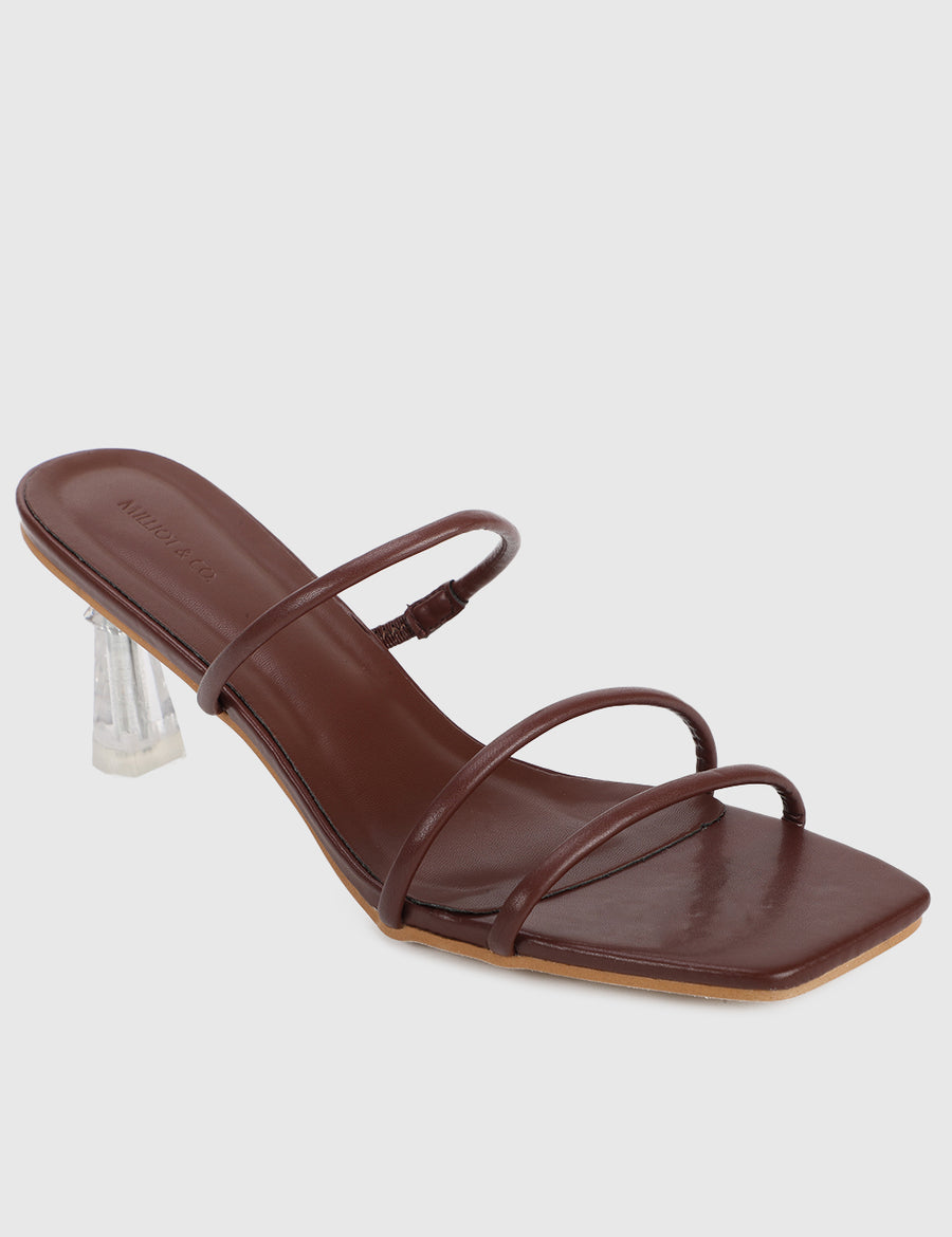 Candace Open Toe Heels (Brown)