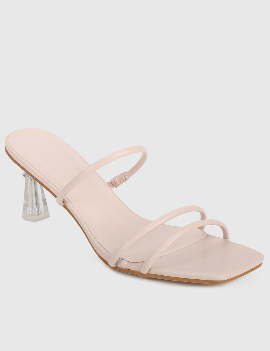 Candace Open Toe Heels (Bone)
