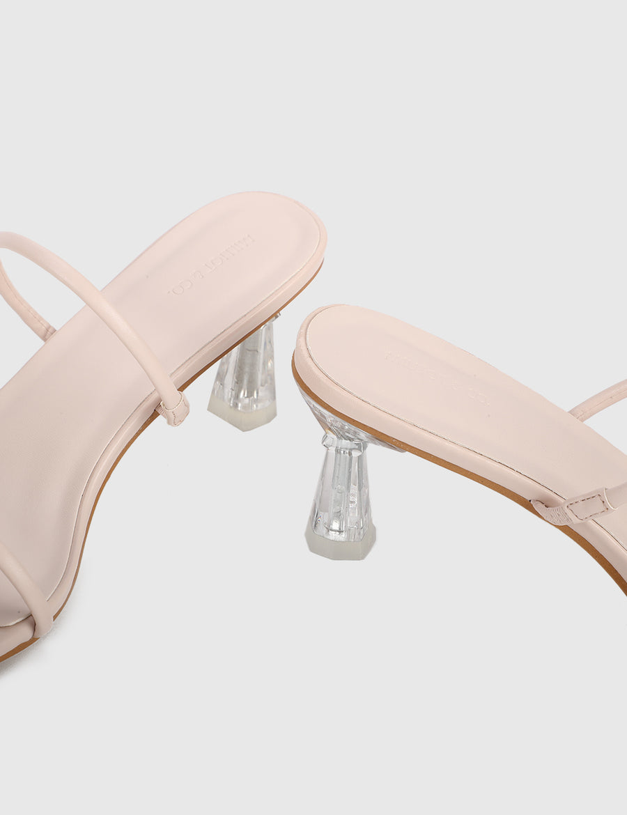 Candace Open Toe Heels (Bone)
