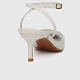 Brittany Pointed Toe Heels (White)