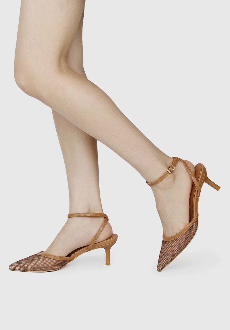 Brittany Pointed Toe Heels (Tan)