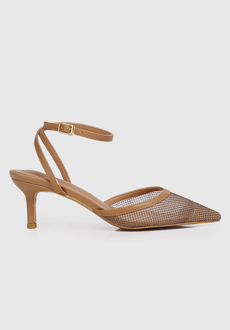 Brittany Pointed Toe Heels (Tan)
