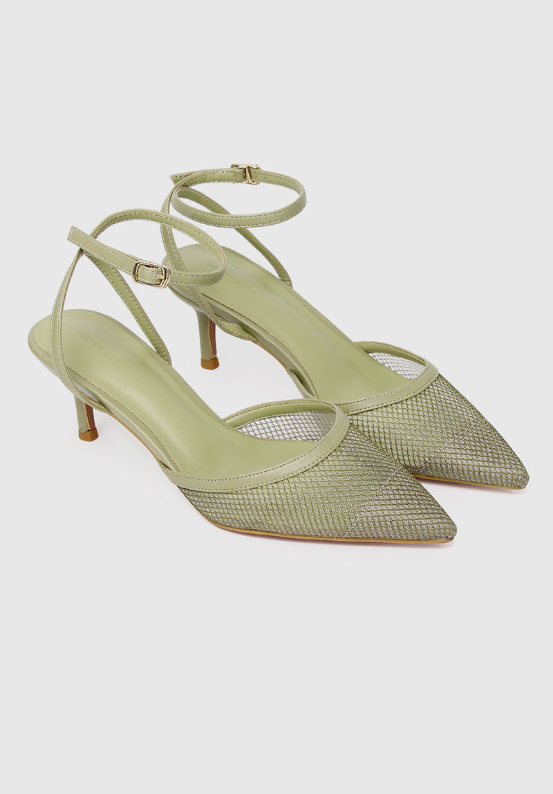 Brittany Pointed Toe Heels (Olive Drab)