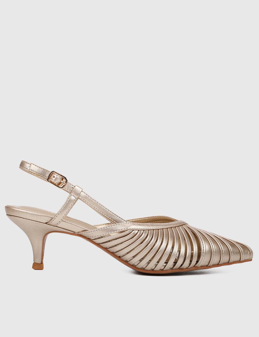 Dolly Pointed Toe Heels (Gold)