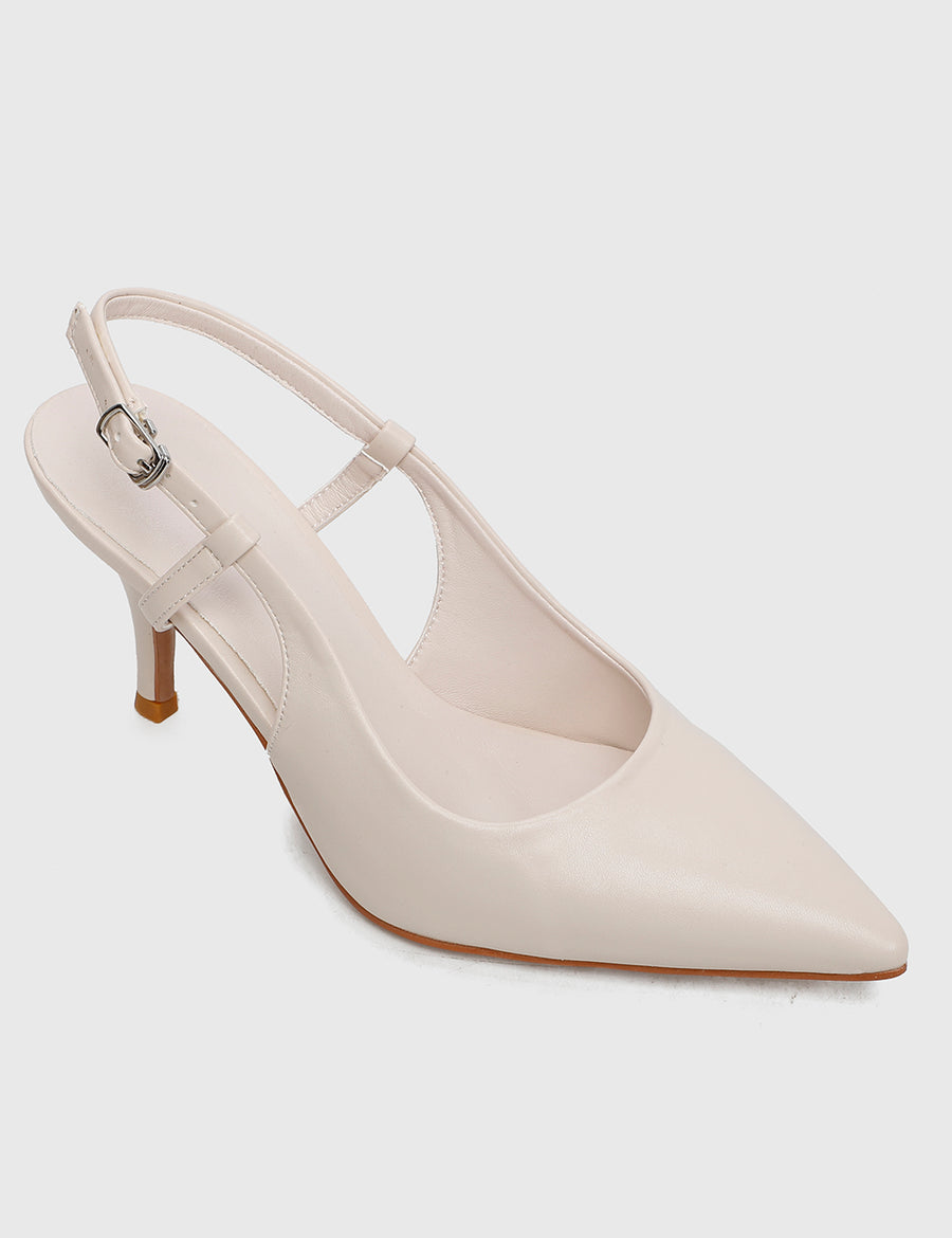 Lally Pointed Toe Heels (White)