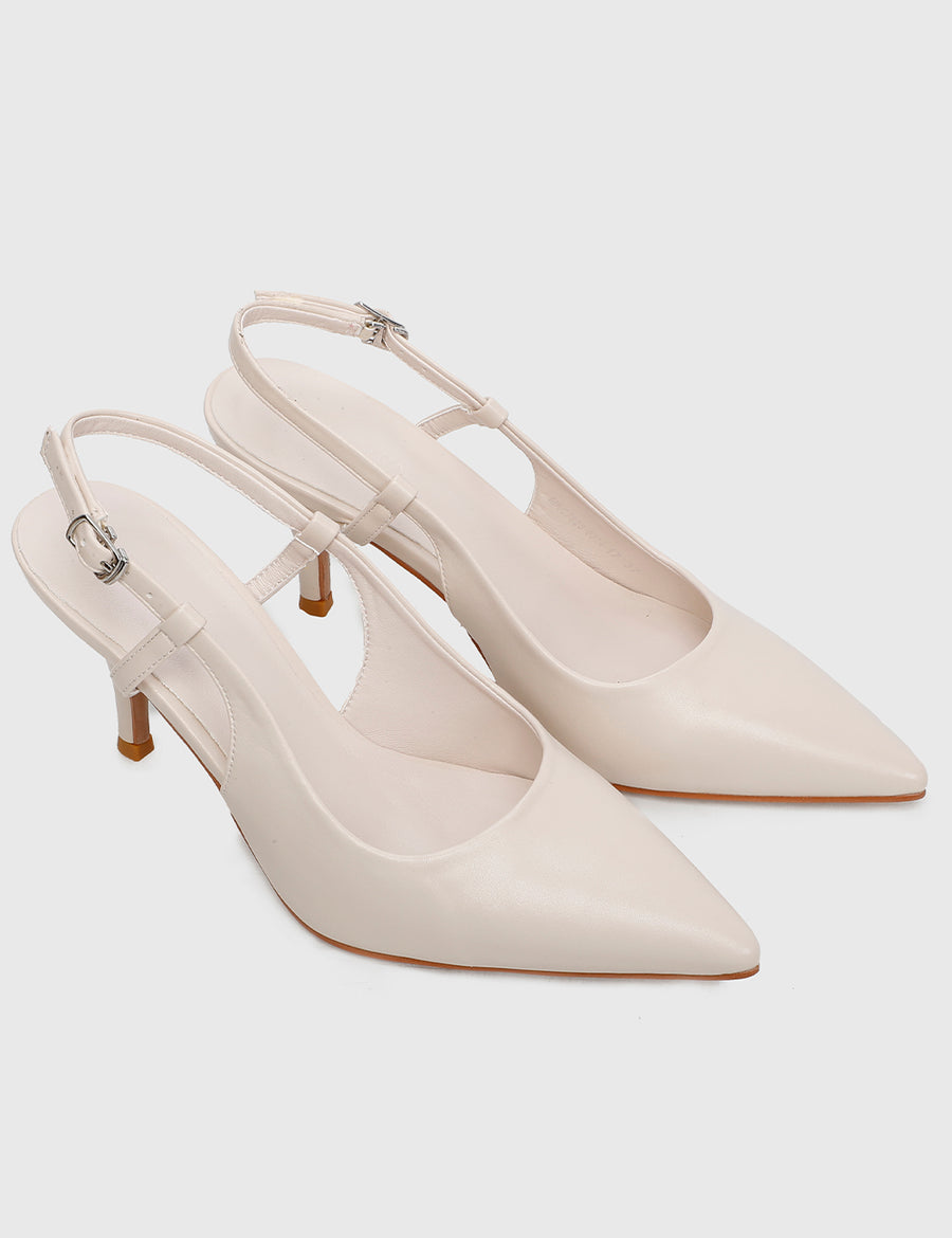 Lally Pointed Toe Heels (White)