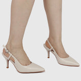 Lally Pointed Toe Heels (White)
