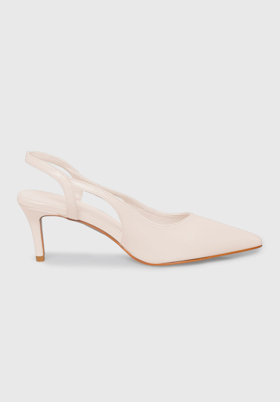 Earth Edit Harper Pointed Toe Heels (Off White)