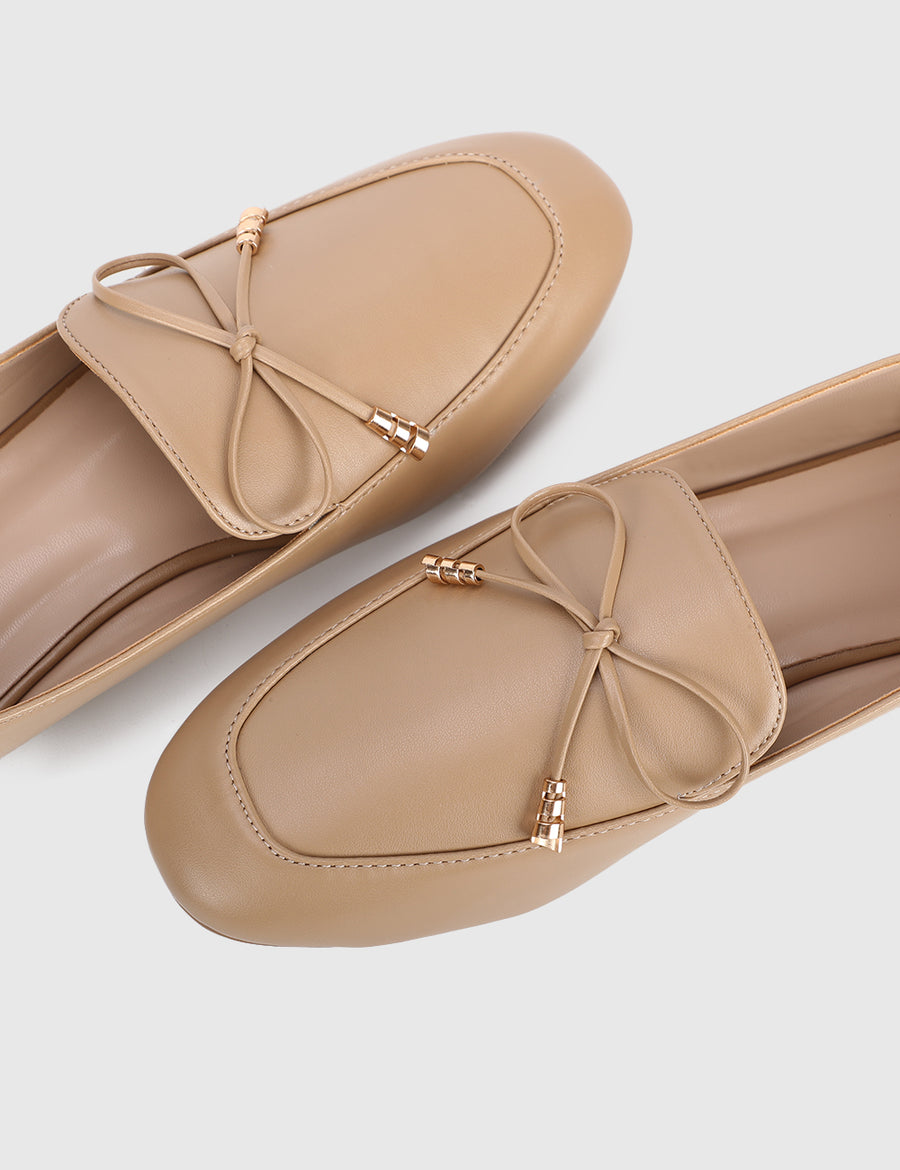 Enya Square Toe Loafers, Moccasins & Boat Shoes (Tortilla)