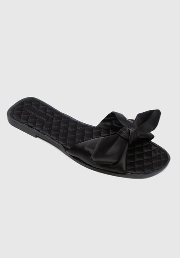 Shantelle Open Toe Slide Sandals (Black)