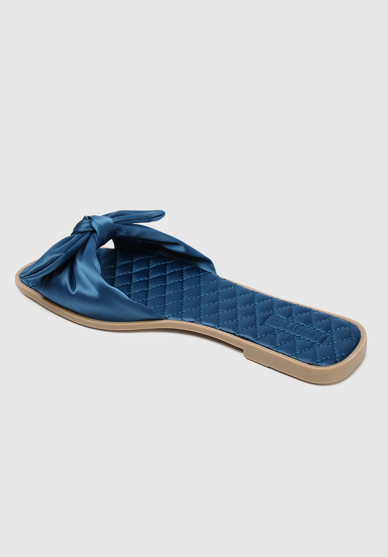 Shantelle Open Toe Slide Sandals (Teal)