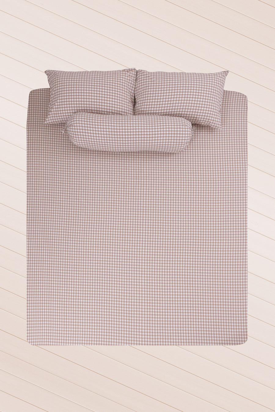 Elly Gingham Q 4-pc Fitted Sheet Set (Tortilla)