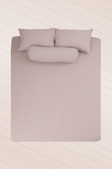 Elly Gingham K 4-pc Fitted Sheet Set (Tortilla)