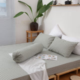 Elly Gingham SS 3-pc Fitted Sheet Set (Dark Green)