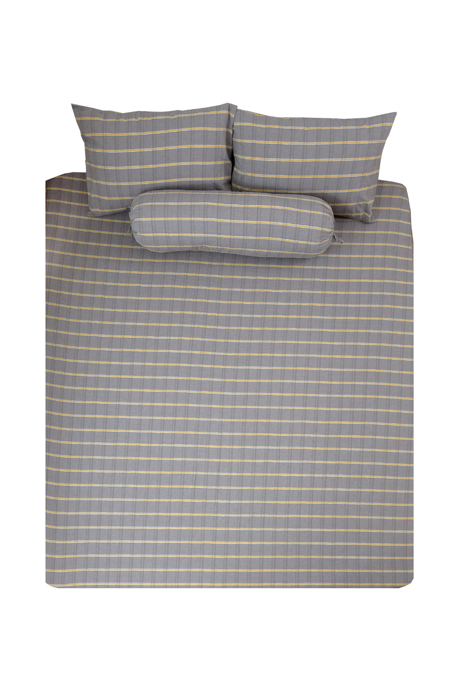 Tess Stripy SS 4-pc Quilt Cover Set (Grey)