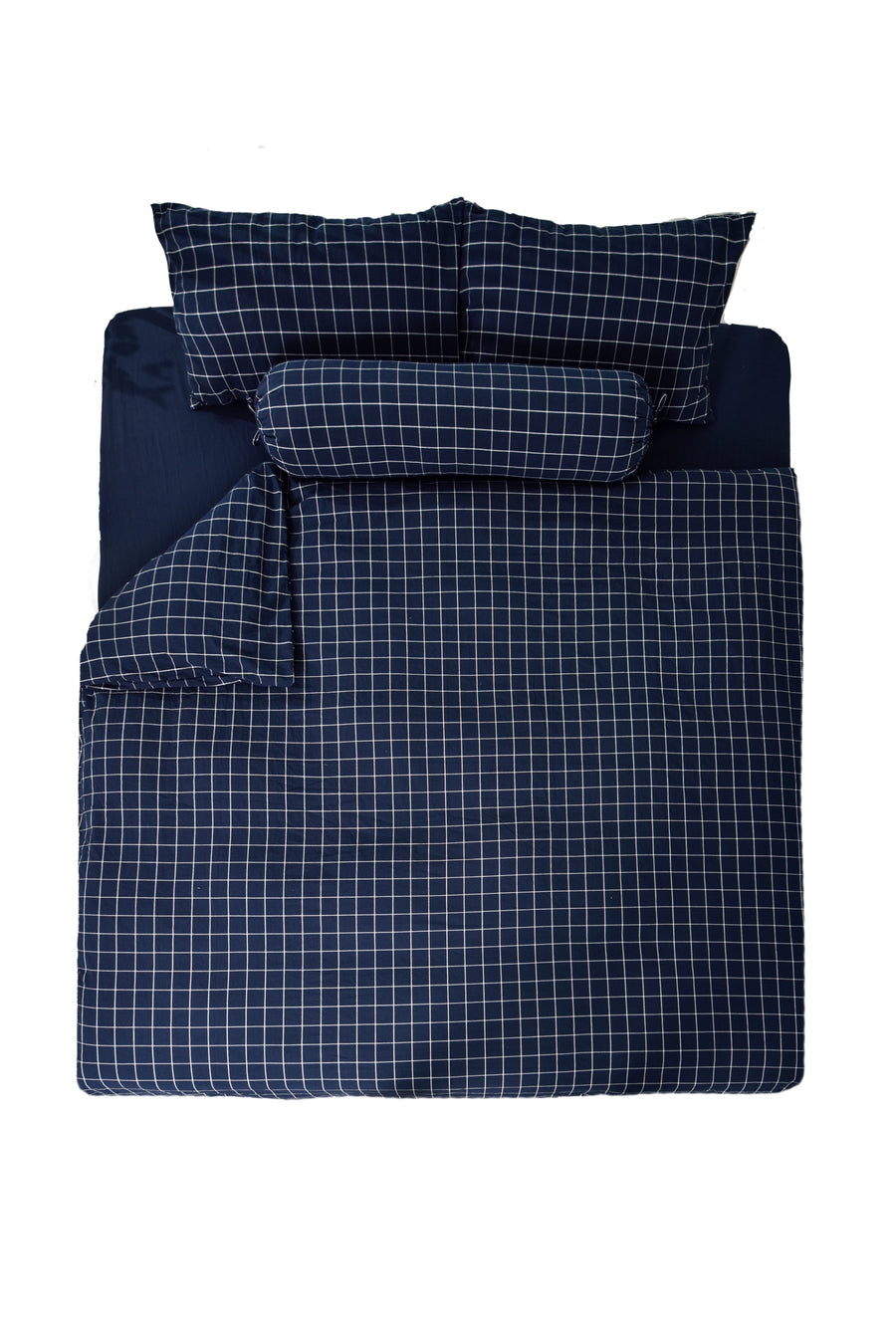 Ohel Gingham SS 3-pc Fitted Sheet Set (Midnight Blue)