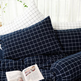 Ohel Gingham SS 3-pc Fitted Sheet Set (Midnight Blue)