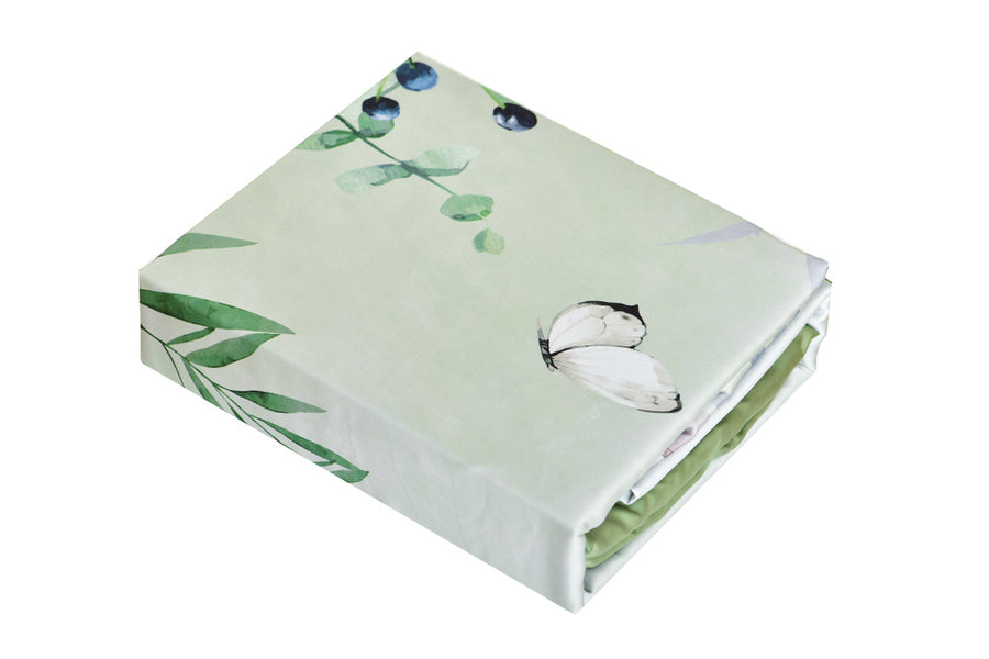 Nurita Harith Elysian Fields Queen Quilt Cover Set (5pcs) Light Green