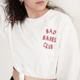 Bad Babes Club! Crop Top (White)