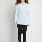 Tamyra Women Long Sleeves Top (Light Cyan)