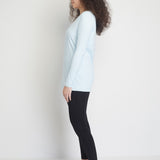 Tamyra Women Long Sleeves Top (Light Cyan)