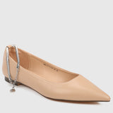 Joisse Pointed Toe Ballerina & Flats (Nude)