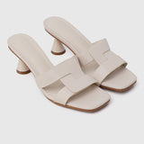 Nanette Open Toe Heels (White)