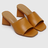 Lyssa Open Toe Heels (Dark Orange)