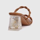 Disney Tinkerbell Gold Dust In The Air Open Toe Heels (Brown)