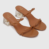 Disney Tinkerbell Gold Dust In The Air Open Toe Heels (Brown)