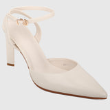 Jessye Pointed Toe Heels (White)