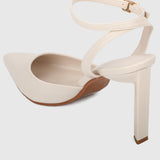 Jessye Pointed Toe Heels (White)