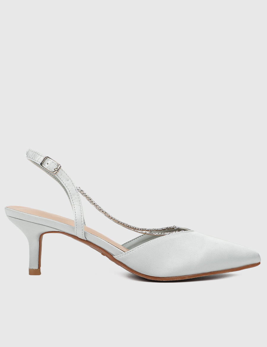 Dayna Pointed Toe Heels (White)