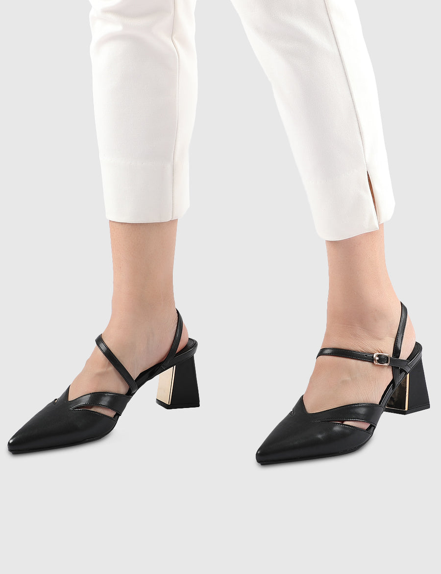 Gayle Pointed Toe Heels (Black)